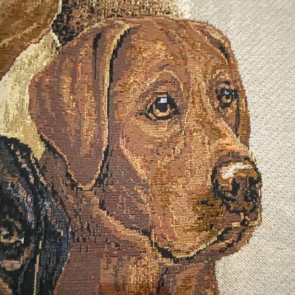 P. Lehmkuhl Labrador Retriever Tapestry Woven Throw Blanket Dogs 41" x 57" - Picture 6 of 7